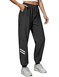 Uniexcosm Pantalones Deportivo Mujer Largos Pantalón de Chándal Mujer Suelto Casuales con Bolsillos y Cordón para Casual Fitness Jogging Gris Oscuro M