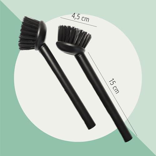 Spülbürste schwarz, Spülbürsten Set (3 STK), 20 cm, Design Küchenbürste Küche und Bad, Abwaschbürste, Geschirrbürste rund