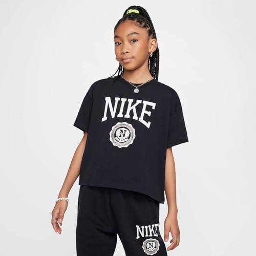 Nike Sportswear Girls' T-Shirt (Black, HM6303-010)2