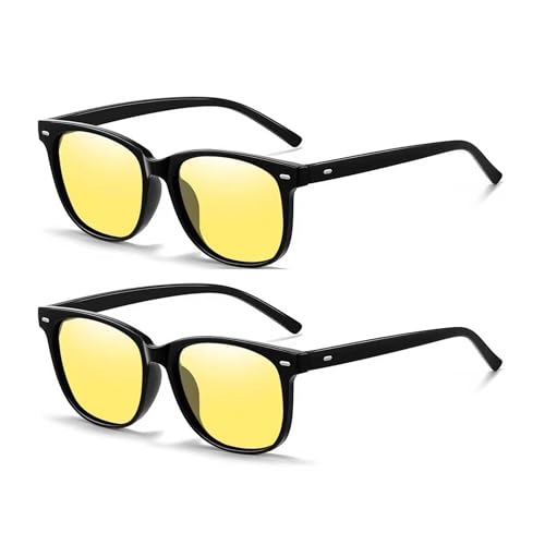 HAOLOTA Polarized Sunglasses for Women, Classic Round Sun Glasses for Driving Fishing lightweight UV400 Protection Nv01 2pcs Black+black / Night Vision Lens