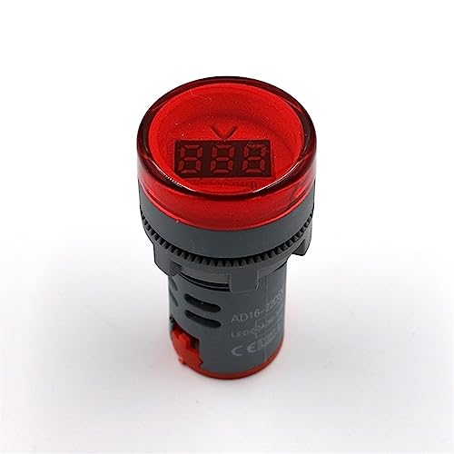 Jauge de Tension AC 22mm avec Ampèremètre Intégré LED Rouge 500V