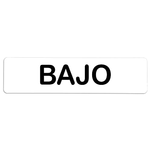 Becral® - Señal adhesiva de PVC BAJO | Placa puerta PVC BLANCO | Señal informativa | Cartel Puerta 200X50mm