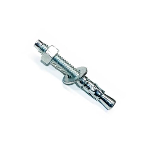 MIGHTY FASTENERS Zinc-Plated Steel Wedge Anchors, 1/4" X 3" - Heavy-Duty Mounting Bolts for Concrete - 50 Pack