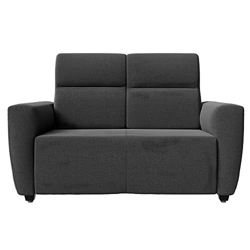 Image of Wakefit 2 Seater Sofa Set | 3 Year Warranty | Wooden Sofa for Living Room - Belize (Reflection: Charcoal Grey)