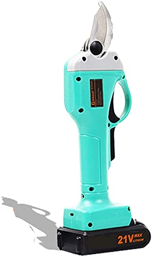 Tijeras de podar eléctricas, 0-30 mm con Luces LED de batería Recargables, Tijeras cortadoras de Ramas de árboles inalámbricas Profesionales-Amarillo (Azul)