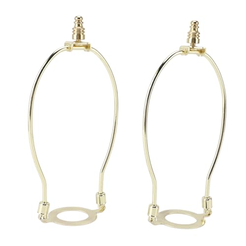 Lampenschirm-Harfen-Halter-Set, 2 Stück, Verstellbar, E26-Lichtsockel, Metall-Lampenschirm-Halter, Lampenschirm-Halterung, DIY-Beleuchtungszubehör für Tisch- und Stehlampen (GOLD)