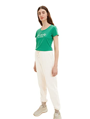 TOM TAILOR Damen 1036193 T-Shirt mit Print, 31032 - Vivid Leaf Green, XL – Ansicht 3