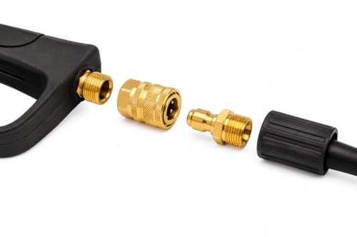 Image of Fieldstar Brass Quick Connect Adapter Set for Pressure Washer Hose Pipe, M22 x 15 mm, 2 Male + 2 Female Fittings, Leak-Proof Quick Couplers, Compatible with Most Car Wash Pressure Washer Hoses