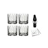 Riedel drink specific glassware rock glass 9 oz clear set of 4 bundle with wine pourer with stopper and polishing cloth 4 items  urban country home decor