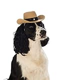 Material: 100% Polyester Horror-Shop Cooler brauner Cowboy-Hut für Hunde zu Fasching & Halloween S/M