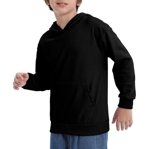 BIG ELEPHANT Boys' Hooded Sweatshirt - 100% Cotton,Lightweight Long Sleeve Hoodie with Pocket for School & Casual Wear2