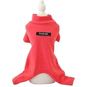 ZDZDY Zachte katoenen hondenpyjama’s voor alle seizoenen, Solide Pet Bottoming Jumpsuit voor kleine hond kat puppy (rood-S)