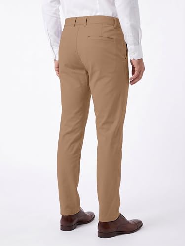 Image of Mehrang Men's Slim Fit Casual Mid Rise, Cotton Blend Trousers, Side Pockets || Classic Slim Fit Chino Pants || Business Casual Dress Trousers