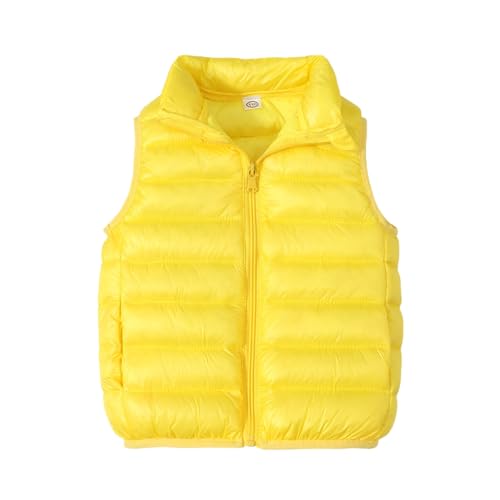Kids Boys Girls Zip Up Puffer Vest Jacket Plain Sleeveless Mock Neck Thermal Down Coat Winter Warm Cozy Outwear