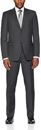 Men's Grey  2 Button  Vitali Brand Flat Front Pants Regular Fit Side Vented Suit main image 1