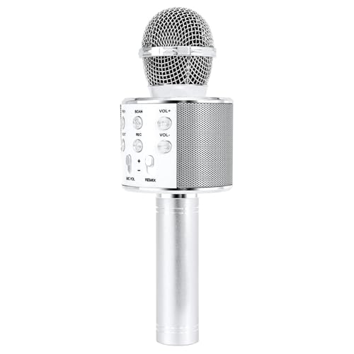 ECPAUTECH Handheld Bluetooth Speaker Portable Wireless Microphones Player Cordless Mic for Singing Party Home KTV