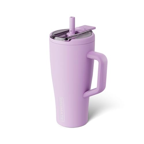 Image of BruMate Era Flip 30oz Tumbler with 100% Leakproof Covered Straw Lid | Hygienic Covered Straw | Insulated Stainless Steel Water Bottle with Handle | Cup Holder Friendly | BPA-Free (Lavender)