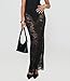 Women Lace Long Skirts Y2k Sheer Maxi Skirt Sexy See Through Beach Cover Up Long Skirt Streetwear (Fitted Black, L)