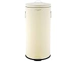 CHARLES BENTLEY Kitchen Bin, 30 Litre, Steel, Round, Retro Style, Kitchen Pedal Waste Bin, Cream, Contemporary, Aesthetic, Convenient, Side And Lid Handles, Inner Bucket, Easy Emptying (68.5x29cm)