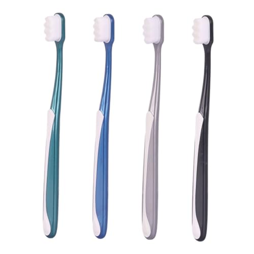 FONDOTIN 4 piezas Cepillos de Dientes para Adultos Cerdas Suaves Duraderas Cuidado Dental Portátil Colores Aleatorios Color Aleatorio Color Aleatorio