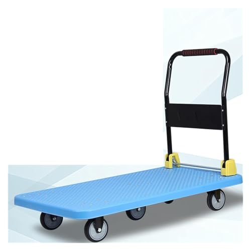 Chariot à plateforme en acier robuste avec roues pivotantes à 360 degrés et plateau pliable