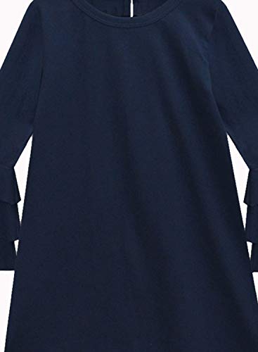 Image of A.T.U.N. (ALL THINGS UBER NICE) Girls Cotton A-Line Knee Length Long Sleeve Casual Dress