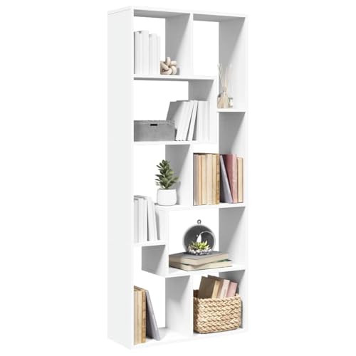 Foknhdi Raumteiler Bücherregal Weiß 67x25x161,5 cm Holz...