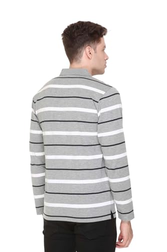 Image of GODFREY Full Sleeve Cotton Polo T Shirt for Man with Pocket - Men Tshirts Regular Fit