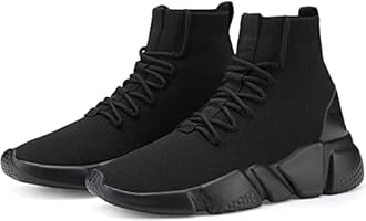 Santiro Mens Walking Shoes Breathable Knit Slip On Sneakers Lightweight Athletic Gym Shoes