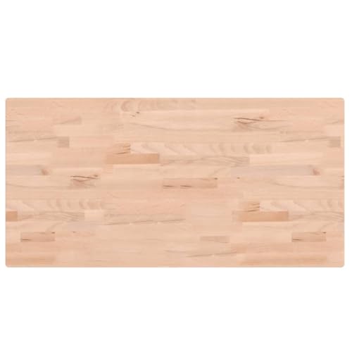 vidaXL Waschtischplatte, Multifunktional Arbeitsplatte mit 4 abgerundeten Ecken, Waschtischkonsole Tischplatte für Badezimmer, Holzplatte Platte Badmöbel, 100x50x2,5 cm Massivholz Buche