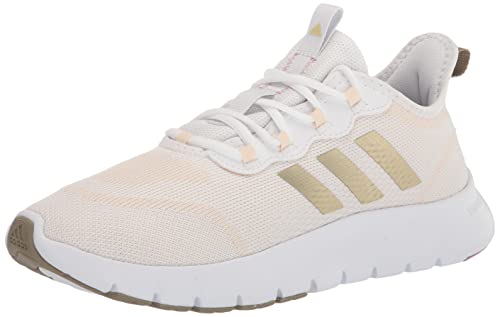 Adidas Women's Nario Move Running Shoe, White/Sandy Beige Metallic/Orbit Green, 8.5 #TOP16