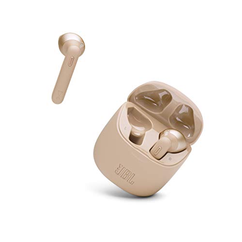 Image of JBL Tune 225TWS True Wireless Earbuds, with JBL Pure Bass Sound, Bluetooth, 25 Hours Battery, Dual Connect, and Voice Assistant (Gold)