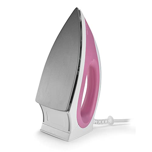 Ferro de Passar Multilaser Roupa À Seco Antiaderente Indicador de LED 1200W Branco/Rosa - HO016