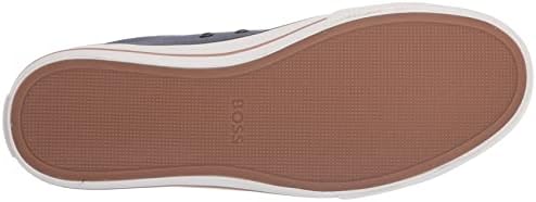 BOSS Men's Canvas Mini Logo Lace Up Sneaker, Faded Blue, 7 | Image 3