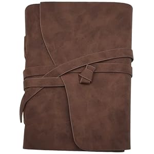 Selene & Gaia | Vegan Leather Journal for Men and Women | Vintage Style Journal | Soft Cover Writing Notebook with Kraft Brown Paper | Travel Diary (Dark Brown | 8×6 | Kraft Brown Lined Pages)