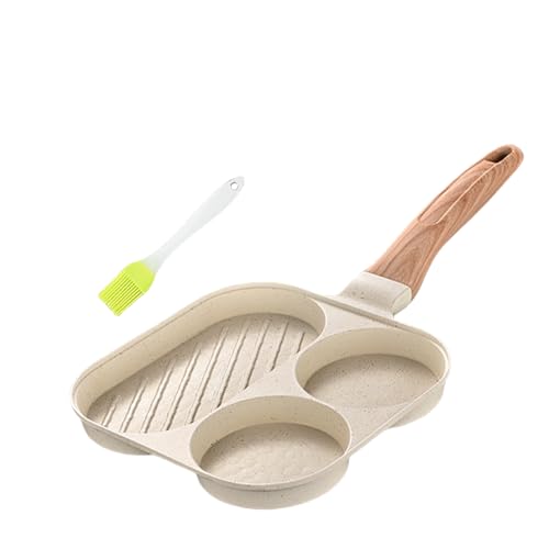 Iuhtrb Sartenes para tortilla con 3 secciones divididas, multifuncionales, para huevos y hamburguesas, para el hogar, para desayunar, sartenes multisección