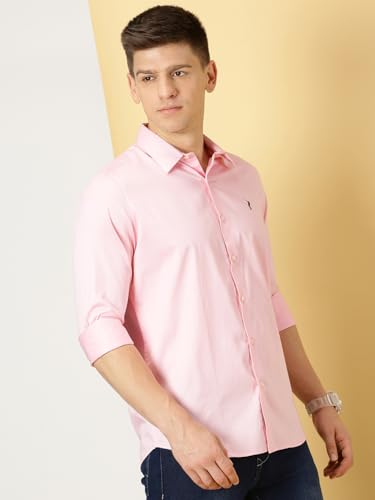Image of Thomas Scott Men's | Solid | Full Sleeve | Slim Fit | Cotton Blend | Spread Collar | Casual Shirt