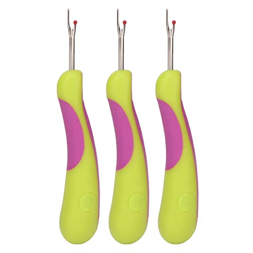 3pcs Sewing Seam Rippers High Sharpn Stainl Steel Embroidery Remover with Ergonomic Handle C Hat Green Sewing Seam RippersThread RemoverEmbroidery RemoverSeam RemoverSeam Rippers