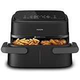 Philips Dual Basket Airfryer Serie 1000-7,1 l de capacidad, tecnología RapidAir, 10 funciones en 1, 90% menos de grasa, diseño compacto, aplicación de recetas HomeID (NA154/00)
