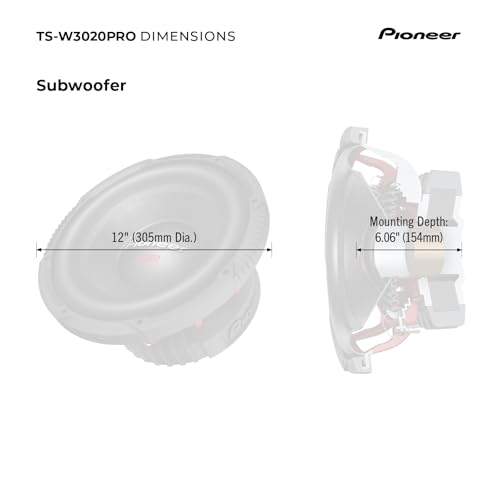 Image of PIONEER P.R.O. Series TS-W3020PRO 12 inch Subwoofer - 3500W Max, 1800W RMS, Sealed or Ported Enclosure Compatible, Strong Bass, High Power, Performance and Output