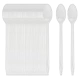 Cornucopia Brands Plastic Ice Cream Spoons Long-Handled (100-Pack); Bulk Clear Disposable Soda and Sundae Spoons w/Long Handles