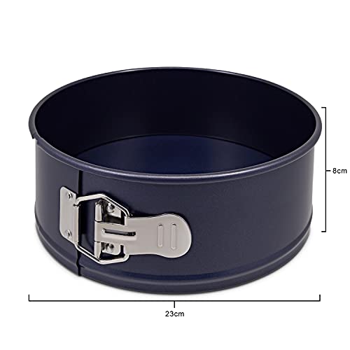Zyliss Non-Stick Springform Cake Tin with Loose Base, 23cm/9in, PFAS Free Carbon Steel, Dark Blue, Round Baking Tin/Pan - Image 3