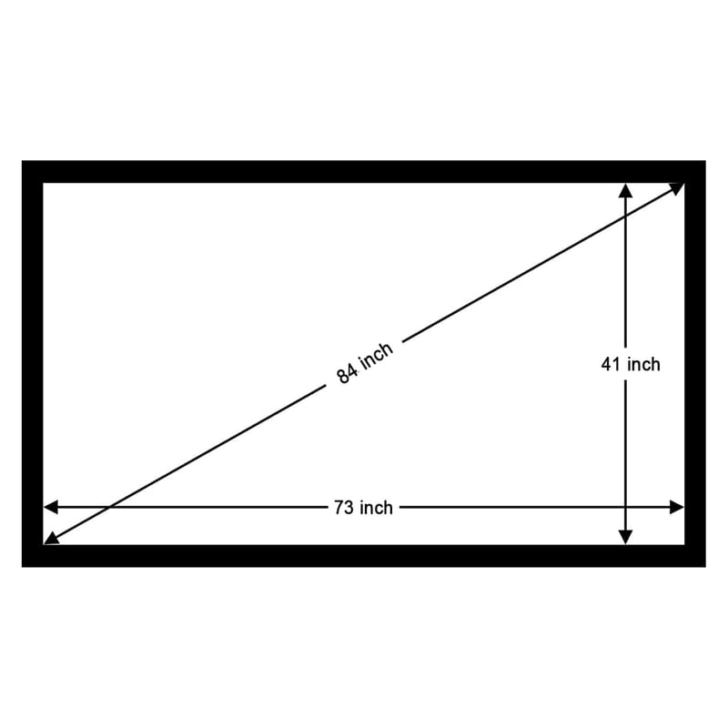 Image of BIG VUE 84 inch Fixed Frame Projector Screen High Contrast ALR Fabric, 16:9 Aspect Ratio, 4K UHD & Active 3D Ready, 160 Wide Viewing Angle Projection for Home Theatre, Office, Boardroom & Gaming