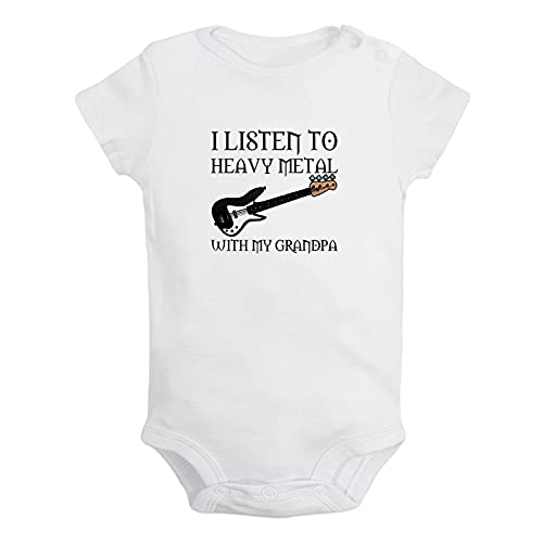 iDzn I Listen To Heavy Metal With My Grandpa Divertenti pagliaccetti, body per neonato, tute originali per neonati, completi interi per bambini da 0 a 24 mesi