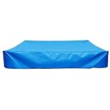 Copertura impermeabile per sabbiera per giocattoli per bambini, con panno Oxford antipolvere e corde di sicurezza (blu, 120 x 120 x 20 cm)