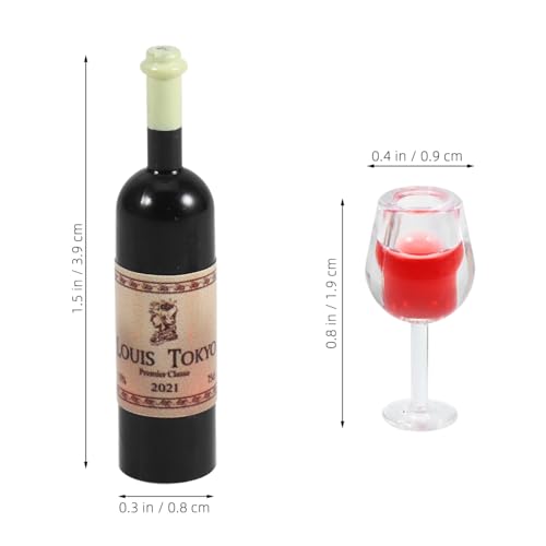 BESTonZON 4 Conjuntos De Mini Enfeites De Casa De Vinho Tinto Modelo De Garrafa De Vinho Decoração E