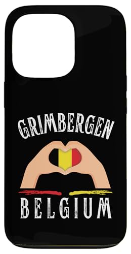 Belgium Flag Heart Grimbergen City Carcasa para iPhone 13 Pro