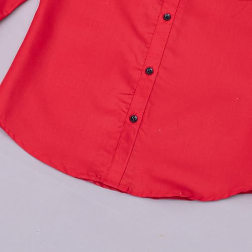 Image of Vikita Enterprise Kid Boy's Cotton Solid Shirt with Spread Collar Neck Full Sleeves Button Closure Curved Length and One Pocket | Shirt For Kids Boys