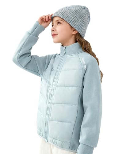 Image of Kids Girls Full Zip Sweatshirt Velvet Fleece Warm Jackets For Autumn Winter Camping Outdoors