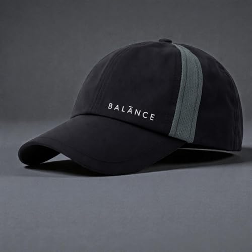 Image of Gildman Classic Baseball Cap Balance Performance Baseball Cap, Black, Mesh Side Panel, Lightweight Sports Hat. Cap for Men and Women [ Black Cap ]